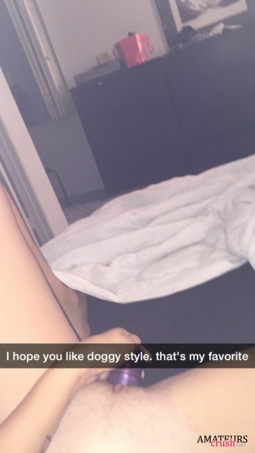 leaked snapchat pictures of dildo masturbating with dildo and wanting doggystyle as her favorite position