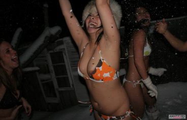 outdoor college party of babe