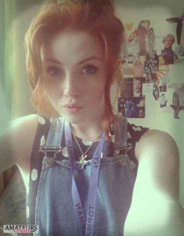 cute selfie of stunning redhead beauty