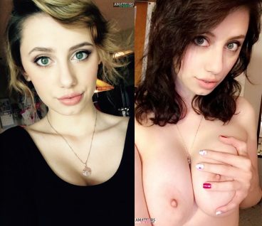 Green eye babe clothes on and off showing her boobs