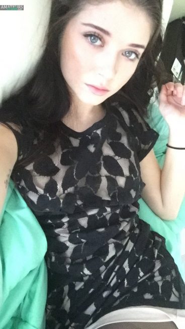 Ness Chan in sexy black dress selfshot