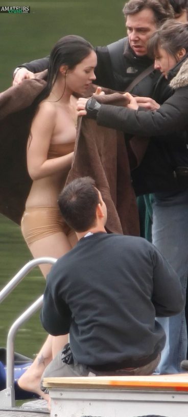 Megan on set pictures leaked all wet