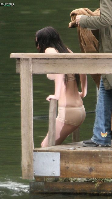 Celebrity leaked nudes Megan going into lake