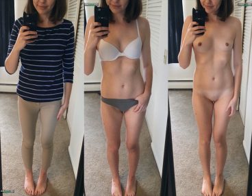 Selfies of hot dressed undressed brunette nudes