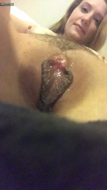 Very wet pussy selfshots of amateur with hairy bush