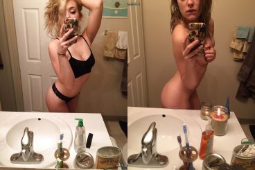 Real hot young blonde amateur GF nude selfies leaks