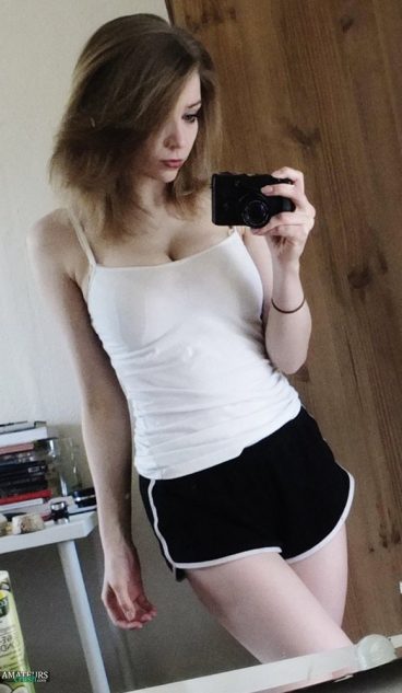 Tight teen Selfesthwat tight top and shorts