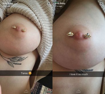 Hot EvieBaby naked pierced tits loving her jewelry
