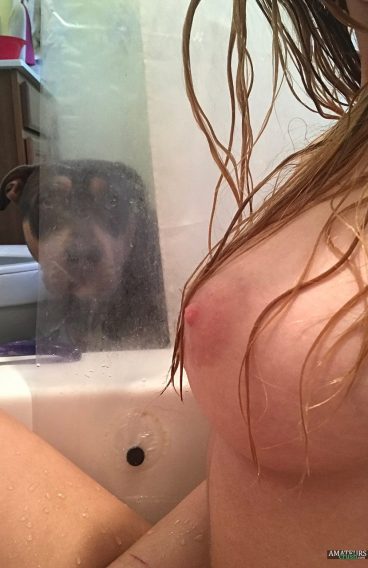 Cute teen camgirl dog tits disapproval pic