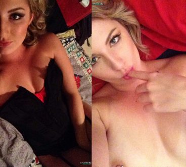 Fantastic horny girlfriend in sexy lingerie selfie onoff