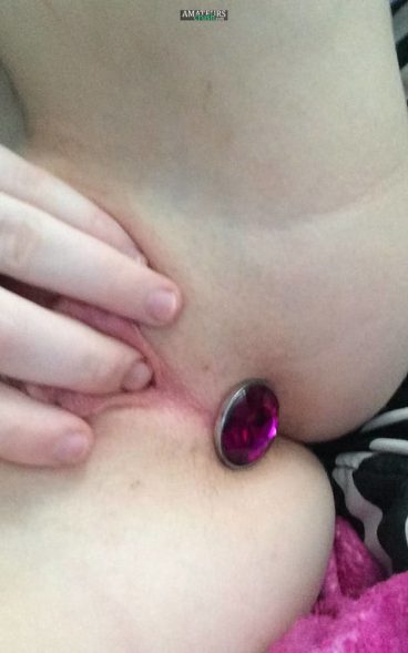 Tight sexy redhead teen selfie pussy hot with buttplug up her teenass