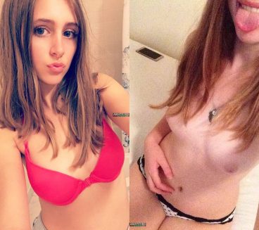 Exposed clothed blonde teen naked unclothed tits selfie