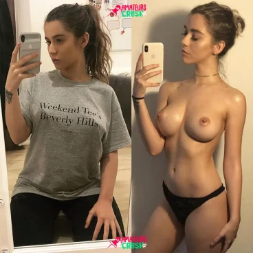college girl before and after nude selfie