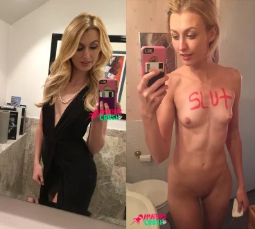 naked clothed unclothed blonde tits slut selfies
