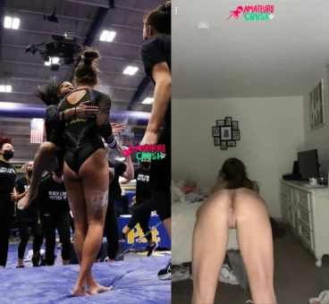 nice gymnast ass exposed celebrating pussy from behind winner