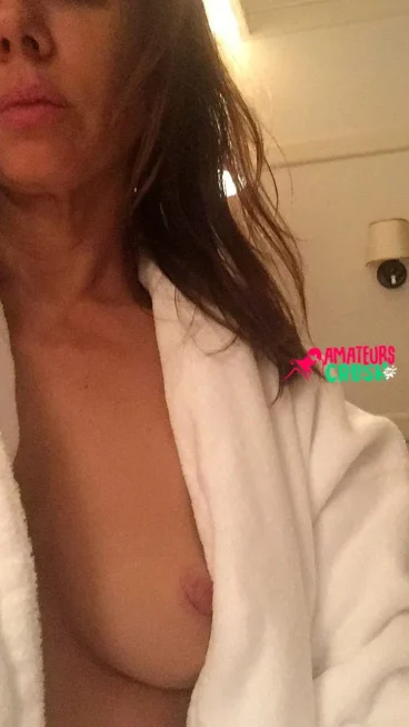 Natasha boob exposed out robe nudity