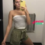 cute college nude selfie top shorts
