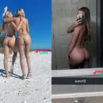 cute amateur ex Emmy beach ass pic with her friend