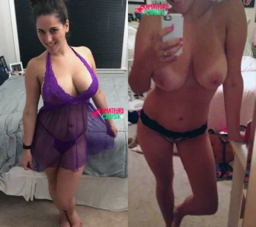 sexy curvy big chested wife nightgown topless tits onoff selfie