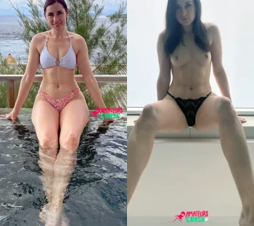 curvy British amateur wife topless dressed undressed nudes of Jess