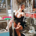 naughty naked big busty tit Latina babe public dare tits out nude