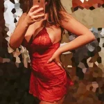 exposed amateur sexy red nightgown big tits babe